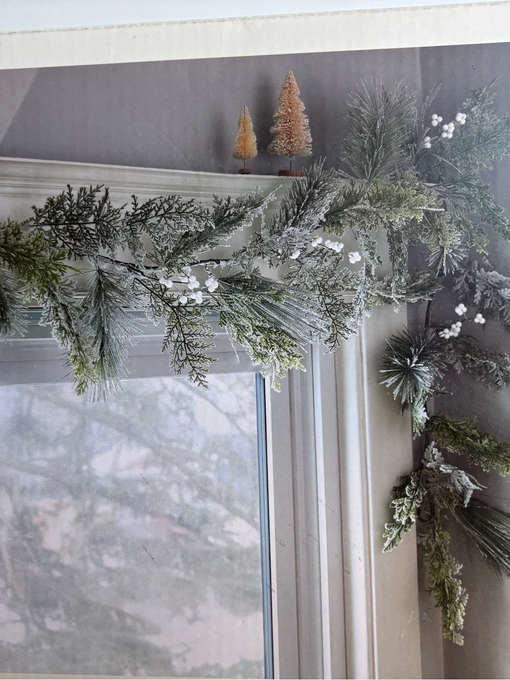 6 ft  Snowy Faux spruce garland from Threshold